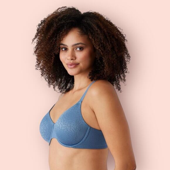 Wacoal 855345 Inside Job Side Support Underwire Bra Slate Denim Blue 40C NWT $78 - Picture 3 of 7